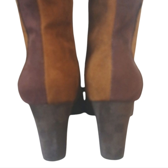 Amelia Grace Patchwork Knee-High Boots Retro Tall Heeled Boots Size 8 - Picture 6 of 11